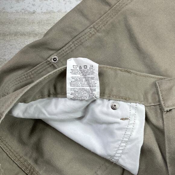 Vintage Wrangler Carpenter Pants Hazel Tan Canvas Baggy Wide Leg Painters 90s - Picture 4 of 5